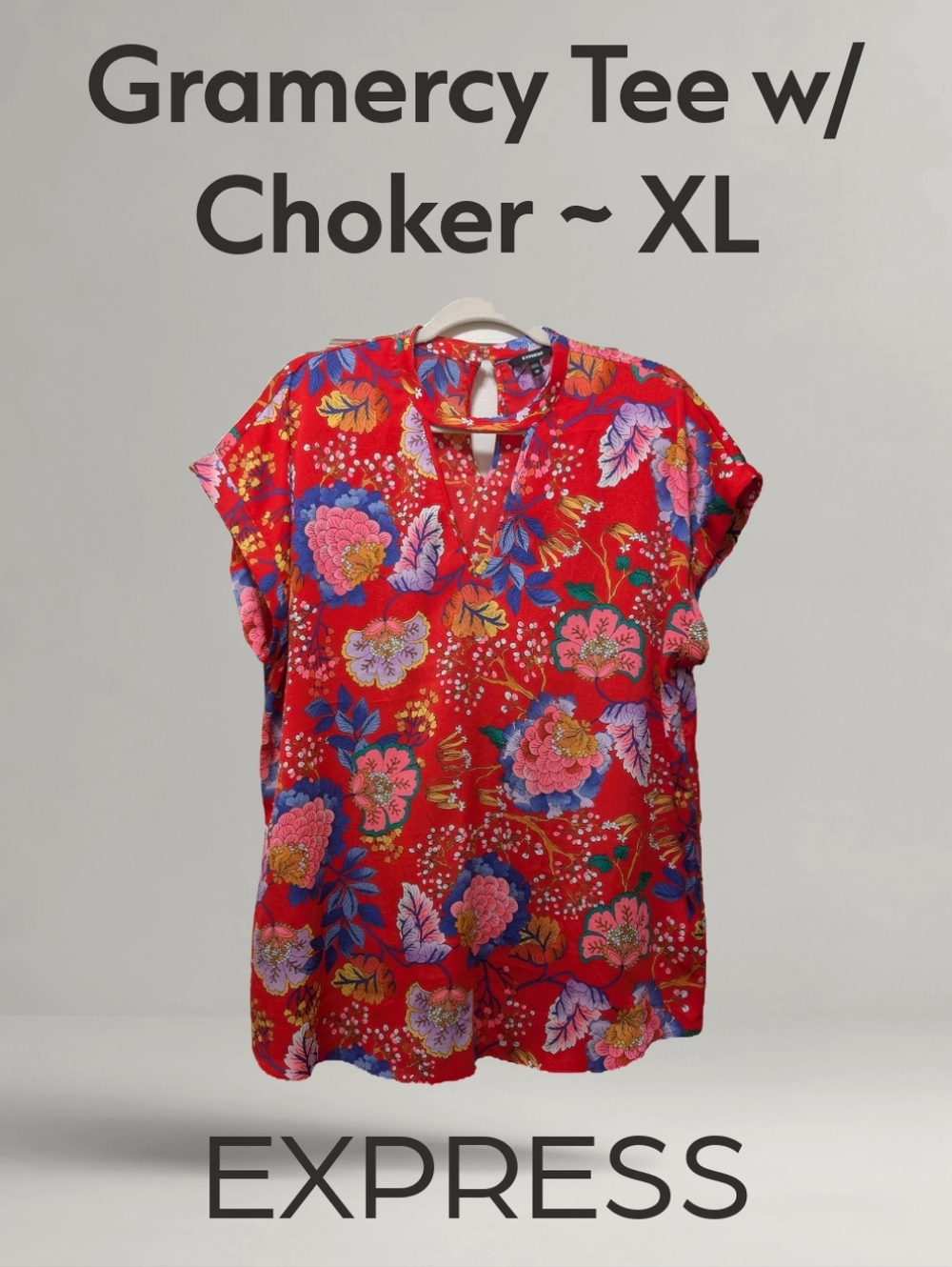 Express Red Floral Gramarcy Tee